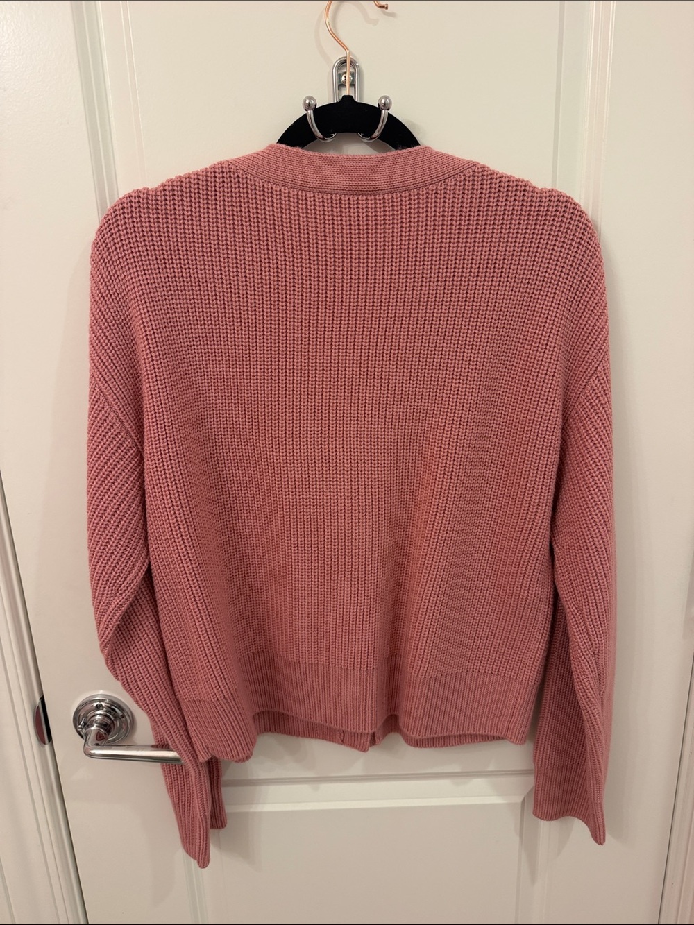 Cinq a Sept 5 7 mauve pink cardigan sweater with jeweled buttons large - Picture 5 of 5